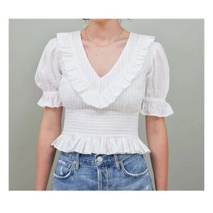 Faraway woman’s meru top size 34 organic cotton blouse new with tags